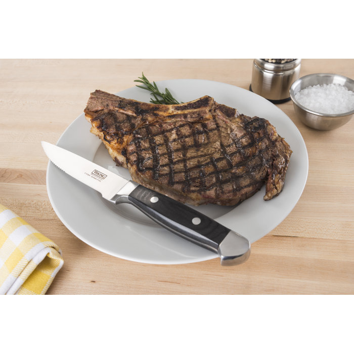 Viking Steakhouse Pakka Wood 6Piece Steak Knife Set with Wooden Box